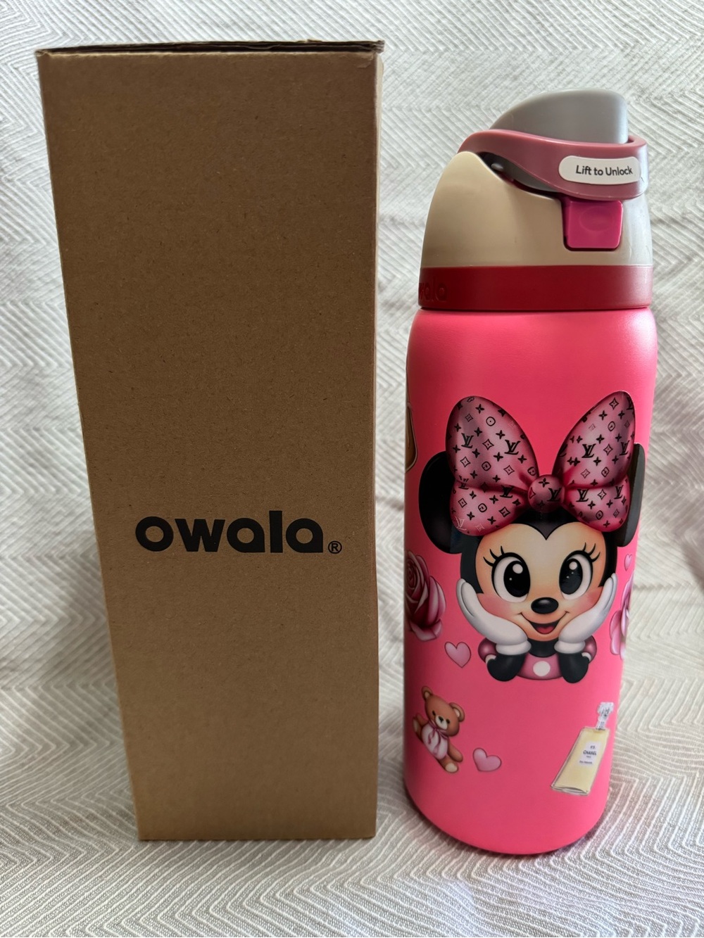 Owala Kids Pink Minnie Mouse Stainless Steel Water Bottle - Picture 2 of 8